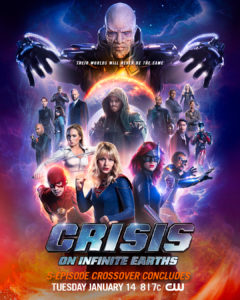 Promo poster for the CW Arrowverse crossover Crisis on Infinite Earths