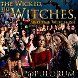 Episode artwork featuring a collage of witches from various pop culture properties