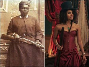 the real life "Stagecoach" Mary Fields and her performer Zazie Beetz