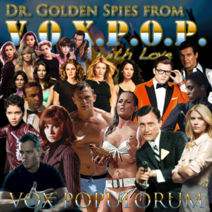 episode artwork featuring many spies from different movies and tv shows