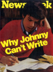 Cover to the Dec 8, 1975 issue of Newsweek featuring the article "Why Johnny Can't Write"