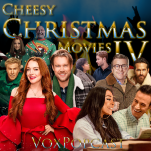 episode artwork featuring some of the stars of the various Christmas movies we review.