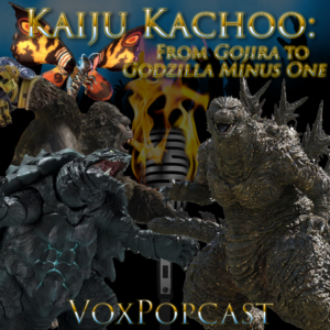 Episode artwork featuring Godzilla, King Kong and other Kaiju.